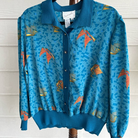 Vintage Sailboat blouse - Picture 1 of 4